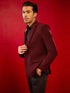 Men's Maroon Silk Blend Blazer