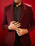 Men's Maroon Silk Blend Blazer