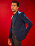 Men's Navy Blue Silk Blend Blazer