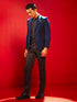 Men's Navy Blue Silk Blend Blazer