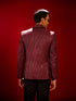Men's Maroon Silk Blend Blazer