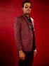 Men's Maroon Silk Blend Blazer