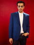 Men's Navy Blue Silk Blend Blazer