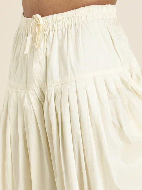 Men's Cream Indo Western Sherwani With Dhoti Set