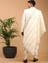 Men's Cream Mirror Indo Western Sherwani With Dupatta Set