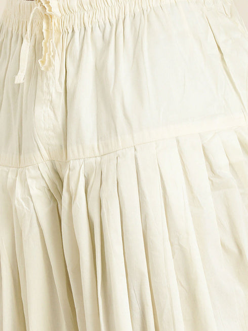 Men's Cream Mirror Indo Western Sherwani With Dupatta Set