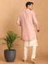 Men's Pink Mirror Indo Western Sherwani With Kurta Pyjama Set