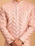 Men's Pink Mirror Indo Western Sherwani With Pant Set