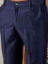 Men's Navy Blue Jacquard Sherwani With Kurta Pant Set