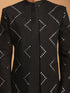 Men's Black Mirror Indo Western Sherwani With Pant Set