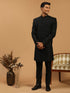 Men's Black Glitter Indo Western Sherwani Set