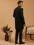 Men's Black Glitter Indo Western Sherwani Set