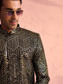 Men's Black Georgette Embellished Indo Set