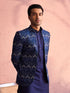 Men's Navy Blue Silk Embroidered Jodhpuri