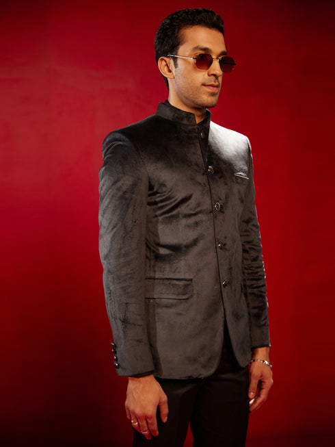 Men's Black Velvet Jodhpuri