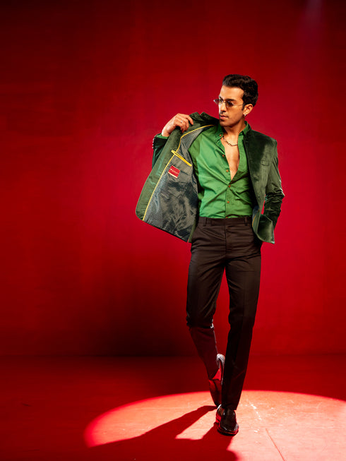 Men's Green Velvet Jodhpuri