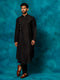 Men's Black Pleated Kurta