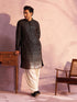 Men's Black Georgette Zari With Sequins Worked Kurta Patiala Set