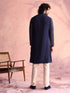 Men's Navy Blue Georgette Zari With Sequins Worked Kurta Pant Set