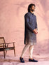 Men's Navy Blue Georgette Zari With Sequins Worked Kurta Pant Set