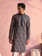 Men's Bottle Green Georgette Embroidered Kurta