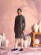 Men's Bottle Green Georgette Embroidered Kurta Pyjama Set