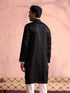 Men's Black Silk Machine Embroidered Kurta