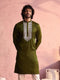 Men's Mint Green Silk Machine Embroidered Kurta