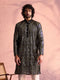 Men's Black Georgette Embellished Kurta