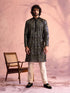Men's Black Georgette Embellished Kurta Pant Set