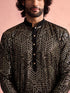 Men's Black Georgette Embellished Kurta Patiala Set
