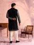 Men's Black Georgette Embellished Kurta Patiala Set