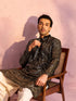Men's Black Georgette Embellished Kurta Patiala Set