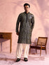 Men's Black Georgette Embellished Kurta Patiala Set