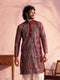 Men's Maroon Georgette Embellished Kurta