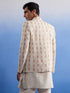 Men's Cream Leaf Printed Blazer