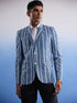 Men's Blue And White Striped Blazer