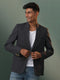 Men's Black Checked Cotton Blend Blazer