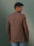 Men's Brown Checked Cotton Blend Blazer