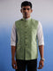 Men's Green Jacquard Nehru Jacket