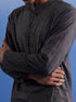 Men's Black Pure Cotton Handloom Kurta