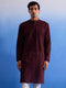 Men's Maroon Pure Cotton Handloom Kurta