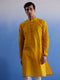 Men's Mustard Pure Cotton Handloom Kurta