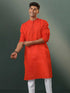 Men's Red Pure Cotton Handloom Kurta