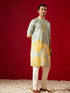 Men's Multicolor Base Yellow Cotton Printed Kurta