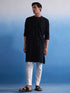Men's Black Hakooba Cotton Kurta With White Pant