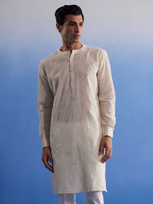 Men's Cream Hakooba Cotton Kurta