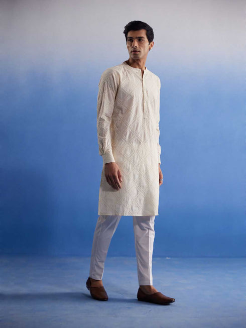 Men's Cream Hakooba Cotton Kurta