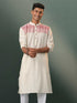 Men's Cream Jacquard Cotton Kurta