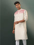 Men's Cream Jacquard Cotton Kurta